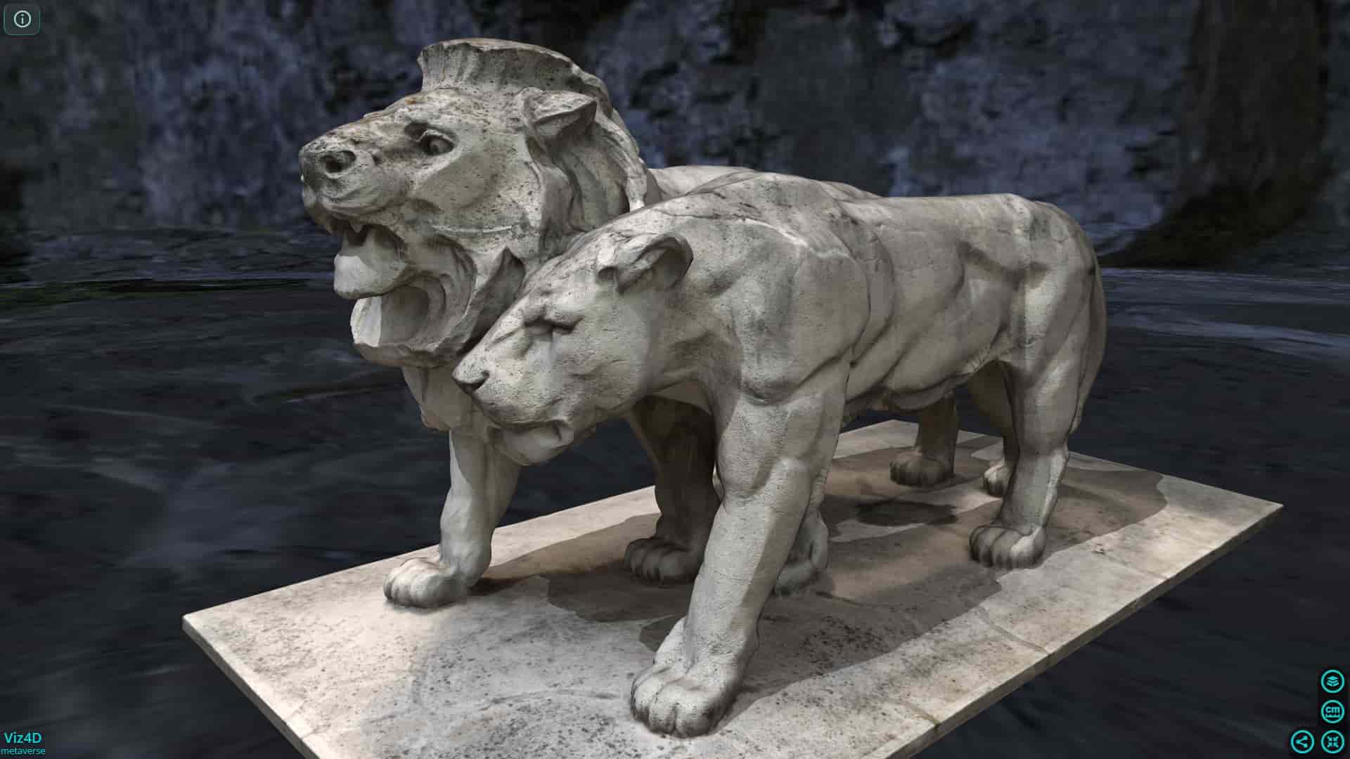 Đôi sư tử ở Đài tưởng niệm Korneuburg.