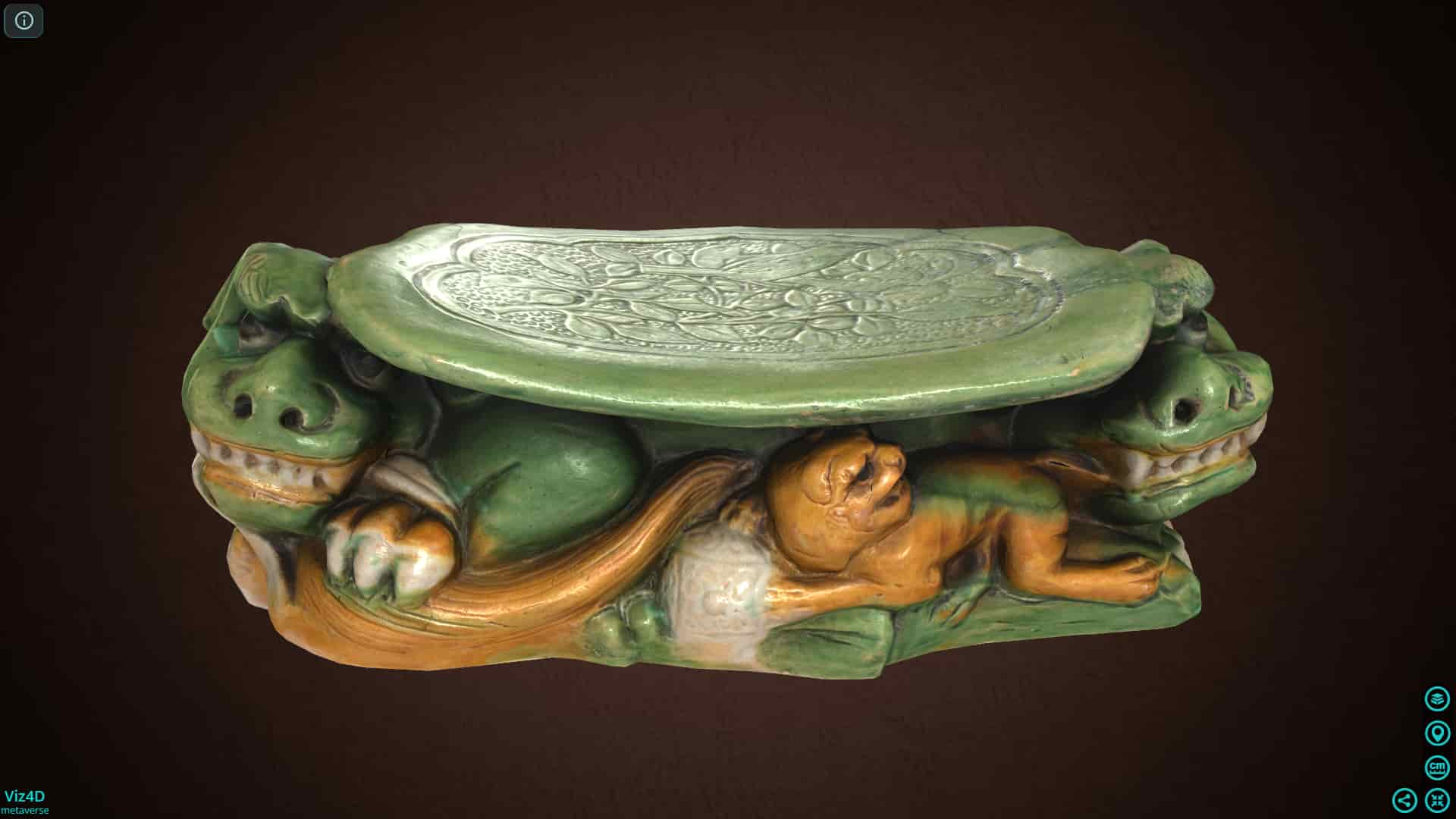 Gối gốm tam sắc thời Liêu - Bảo tàng Nghệ thuật Cleveland